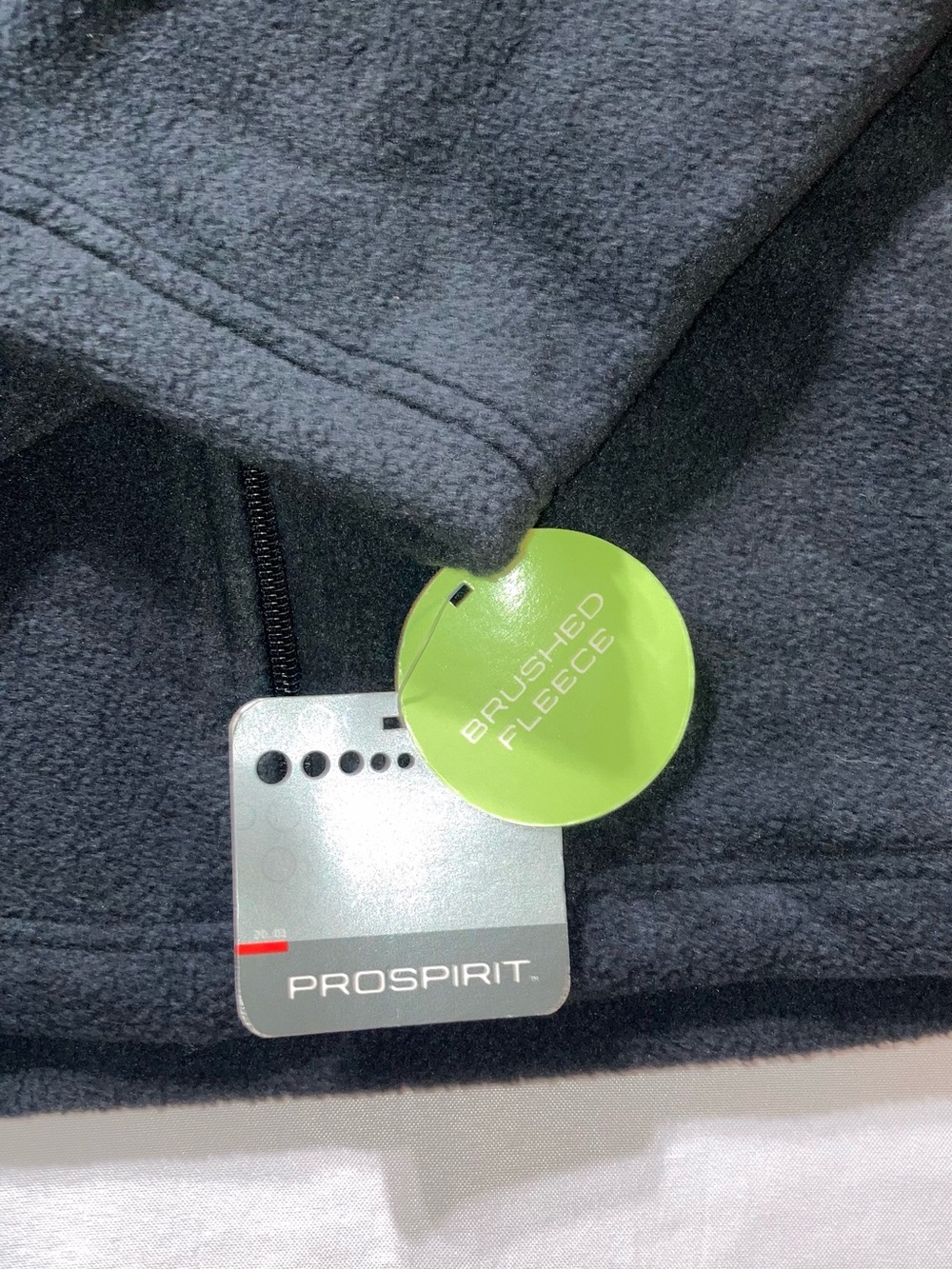 Prospirit Black Fleece Zip-Up Jacket with Gray Collar - Picture 5 of 6